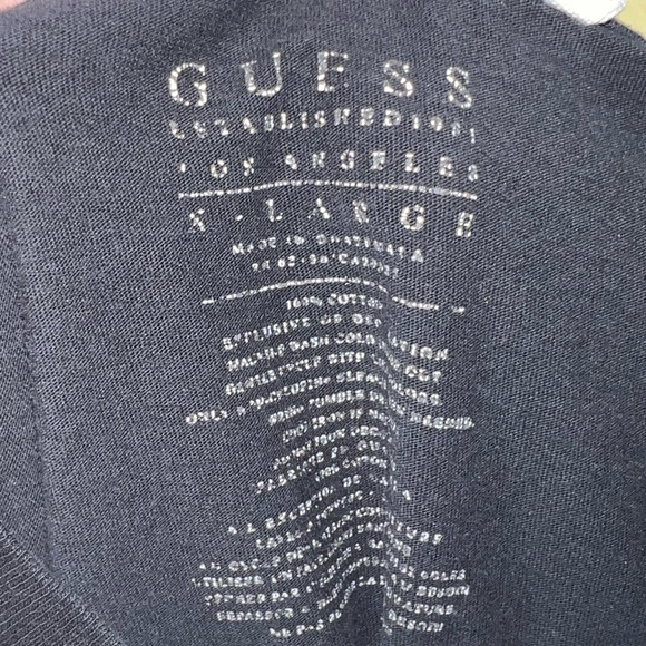 Guess Embossed Grunge Black Orange Colorblock Punk Short Sleeve Tee Size XL - Picture 12 of 14